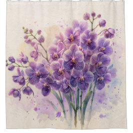 紫の蘭 シャワーカーテン