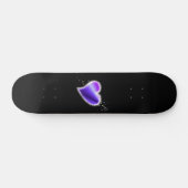 紫の虹のハート（星を黒に設定） スケートボード (横)