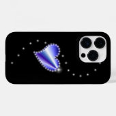 紫の虹のハート（星を黒に設定） Case-Mate iPhoneケース (裏面 (横))