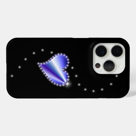 紫の虹のハート（星を黒に設定） Case-Mate iPhoneケース (裏面 (横))