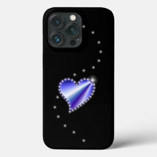 紫の虹のハート（星を黒に設定） iPhone 13 PROケース