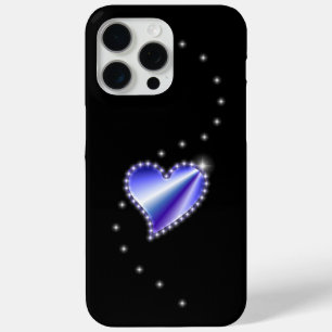 紫の虹のハート(星を黒に設定) iPhone 15 PRO MAXケース