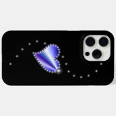 紫の虹のハート(星を黒に設定) Case-Mate iPhoneケース (裏面 (横))