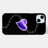 紫の虹のハート(星を黒に設定) Case-Mate iPhoneケース (裏面 (横))