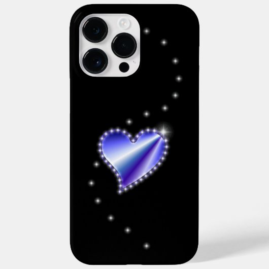 紫の虹のハート(星を黒に設定) Case-Mate iPhoneケース (裏面)