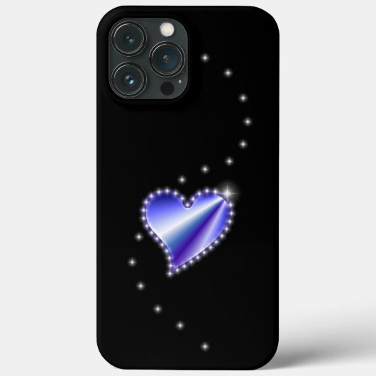 紫の虹のハート（星を黒に設定） Case-Mate iPhoneケース (裏面)