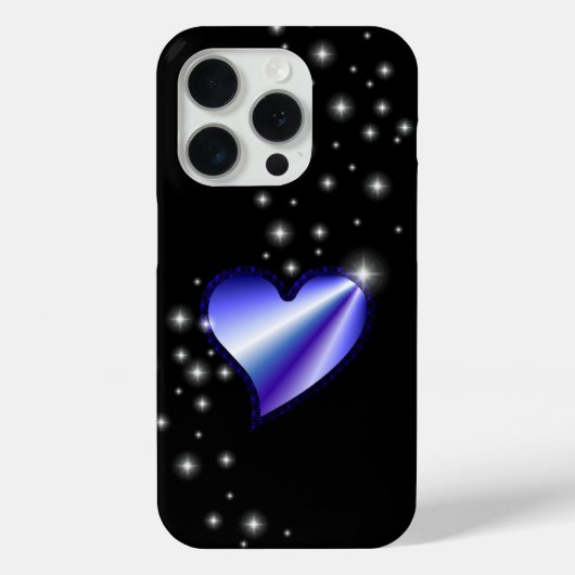 紫の虹のハート(星を黒に設定) Case-Mate iPhoneケース (裏面)
