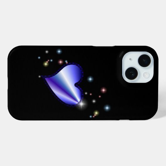 紫の虹のハート(星を黒に設定) Case-Mate iPhoneケース (裏面 (横))