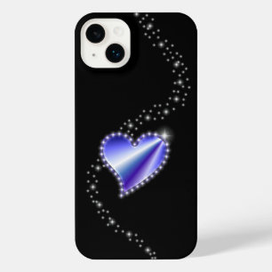 紫の虹のハート（星を黒に設定） iPhone 14 PLUSケース