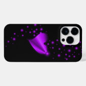 紫の虹のハート（星を黒に設定） iPhoneケース (裏面横)