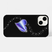 紫の虹のハート（星を黒に設定） iPhoneケース (裏面横)