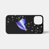 紫の虹のハート（星を黒に設定） iPhoneケース (裏面横)