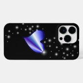 紫の虹のハート（星を黒に設定） iPhoneケース (裏面横)