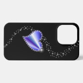 紫の虹のハート（星を黒に設定） iPhoneケース (裏面横)