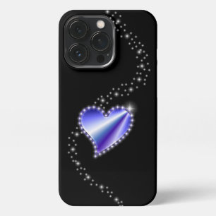 紫の虹のハート（星を黒に設定） iPhone 13 PROケース