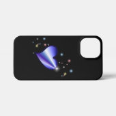 紫の虹のハート（星を黒に設定） iPhoneケース (裏面横)