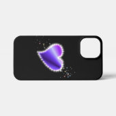 紫の虹のハート（星を黒に設定） iPhoneケース (裏面横)