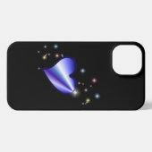 紫の虹のハート（星を黒に設定） iPhoneケース (裏面横)