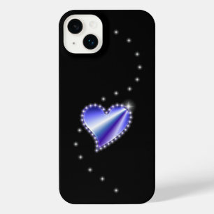 紫の虹のハート（星を黒に設定） iPhone 14 PLUSケース