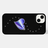 紫の虹のハート（星を黒に設定） iPhoneケース (裏面横)