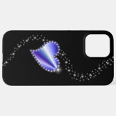 紫の虹のハート（星を黒に設定） iPhoneケース (裏面横)