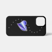 紫の虹のハート（星を黒に設定） iPhoneケース (裏面横)