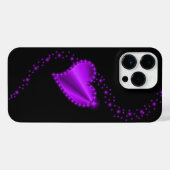紫の虹のハート（星を黒に設定） iPhoneケース (裏面横)