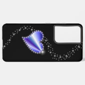 紫の虹のハート（星を黒に設定） SAMSUNG GALAXYケース (裏面横)