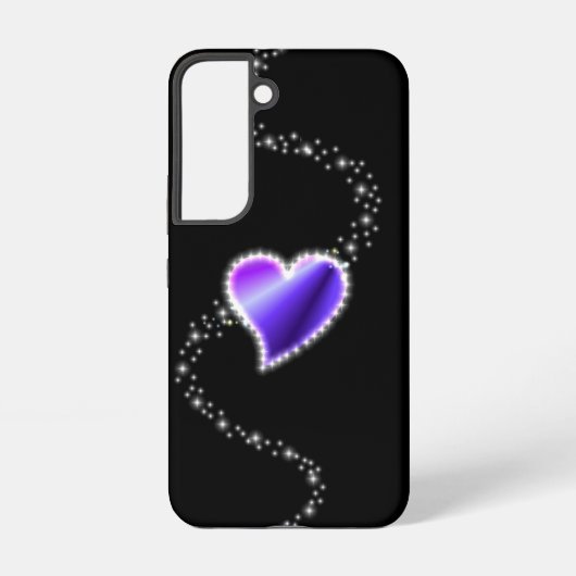 紫の虹のハート（星を黒に設定） SAMSUNG GALAXYケース (裏面)