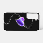 紫の虹のハート（星を黒に設定） SAMSUNG GALAXYケース (裏面横)