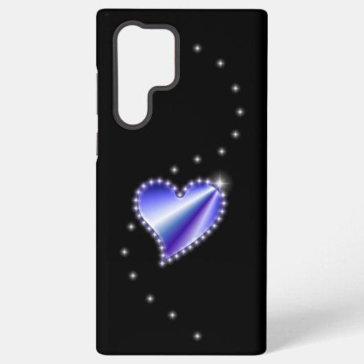 紫の虹のハート（星を黒に設定） SAMSUNG GALAXYケース (裏面)