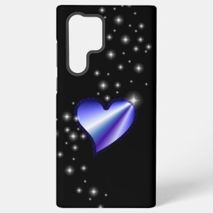 紫の虹のハート（星を黒に設定） SAMSUNG GALAXY S22 ULTRAケース