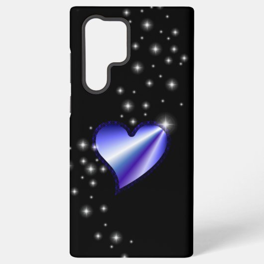 紫の虹のハート（星を黒に設定） SAMSUNG GALAXYケース (裏面)