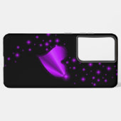 紫の虹のハート（星を黒に設定） SAMSUNG GALAXYケース (裏面横)