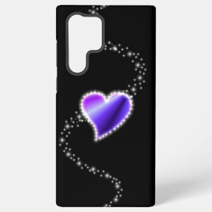 紫の虹のハート（星を黒に設定） SAMSUNG GALAXY S22 ULTRAケース