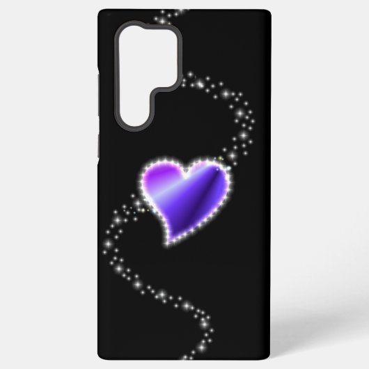 紫の虹のハート（星を黒に設定） SAMSUNG GALAXYケース (裏面)