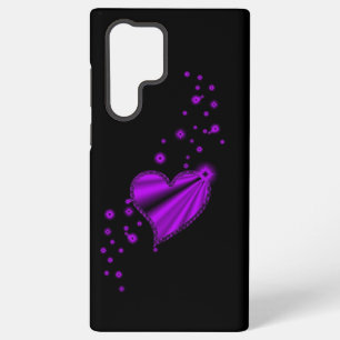 紫の虹のハート（星を黒に設定） SAMSUNG GALAXY S22 ULTRAケース