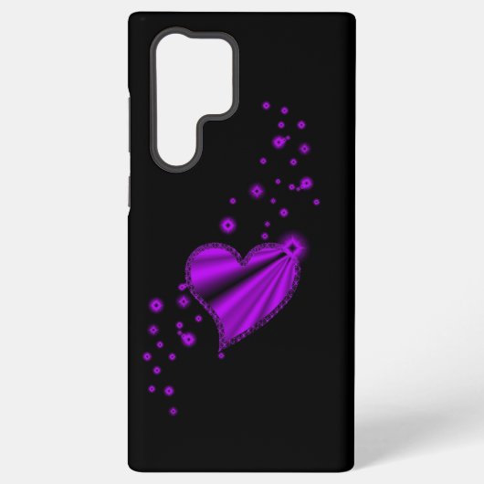 紫の虹のハート（星を黒に設定） SAMSUNG GALAXYケース (裏面)