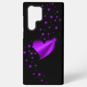 紫の虹のハート（星を黒に設定） SAMSUNG GALAXY S22 ULTRAケース