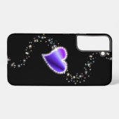 紫の虹のハート（星を黒に設定） SAMSUNG GALAXYケース (裏面横)