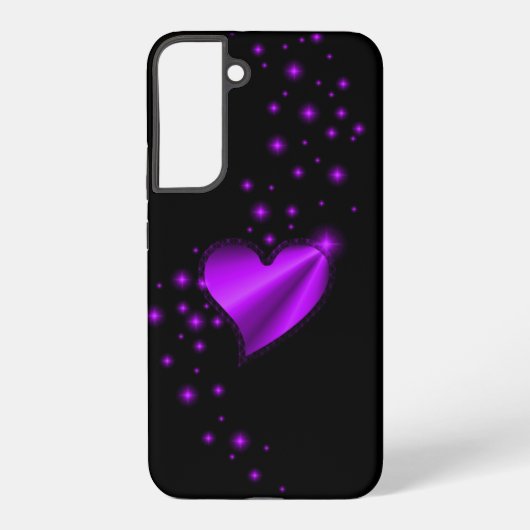 紫の虹のハート（星を黒に設定） SAMSUNG GALAXYケース (裏面)