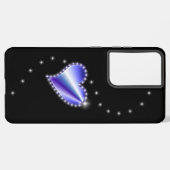 紫の虹のハート（星を黒に設定） SAMSUNG GALAXYケース (裏面横)