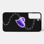 紫の虹のハート（星を黒に設定） SAMSUNG GALAXYケース (裏面横)