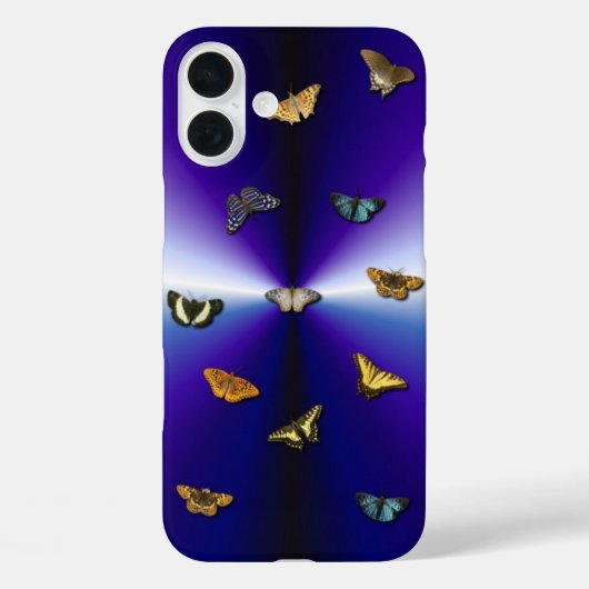 紫の虹の上の蝶 Case-Mate iPhoneケース (裏面)