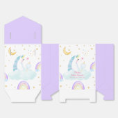 紫の虹の月の星ユニコーン赤ちゃんシャワー フェイバーボックス (見開き)