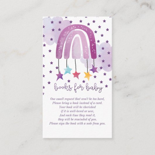 紫の虹の赤ちゃんベビーのための本 エンクロージャーカード (正面)