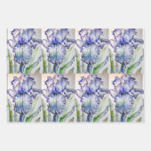 紫の虹彩の花水彩絵画画 ラッピングペーパーシート (正面3)
