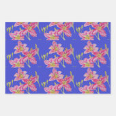 紫の虹彩の花水彩絵画画 ラッピングペーパーシート (正面2)