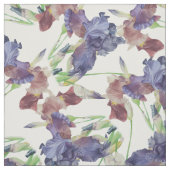 紫の虹彩プリント、夏の花 ファブリック (見本)