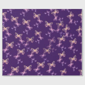 紫の虹色の蝶 ラッピングペーパー (フラット)